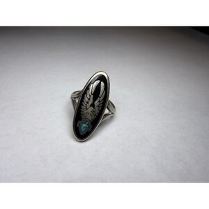 Harley Davidson Eagle Wings Harley Emblem Cross Ring Biker Sterling Sz 8 Rare